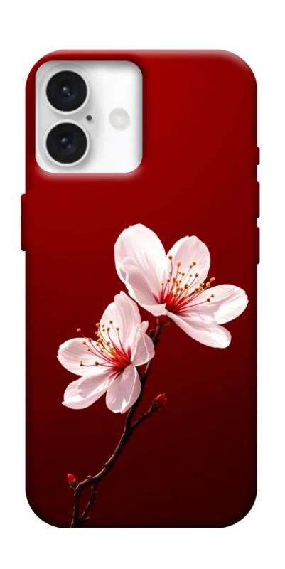 Чехол itsPrint Sakura red для Apple iPhone 16 Plus (6.7"), цветы, купить оптом с доставкой