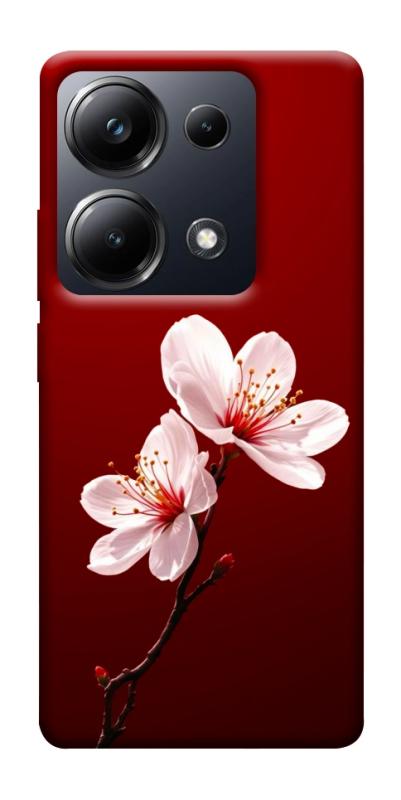 Чехол itsPrint Sakura red для Xiaomi Redmi 13 4G / Poco M6 4G, цветы, купить оптом с доставкой