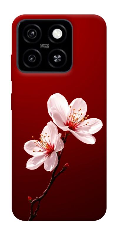 Чехол itsPrint Sakura red для ZTE Blade A55 4G, цветы, купить оптом с доставкой