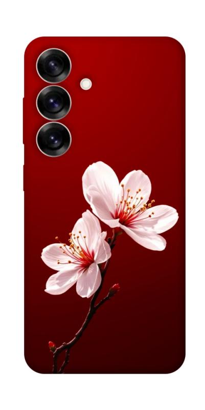 Чехол itsPrint Sakura red для Samsung Galaxy S25, цветы, купить оптом с доставкой