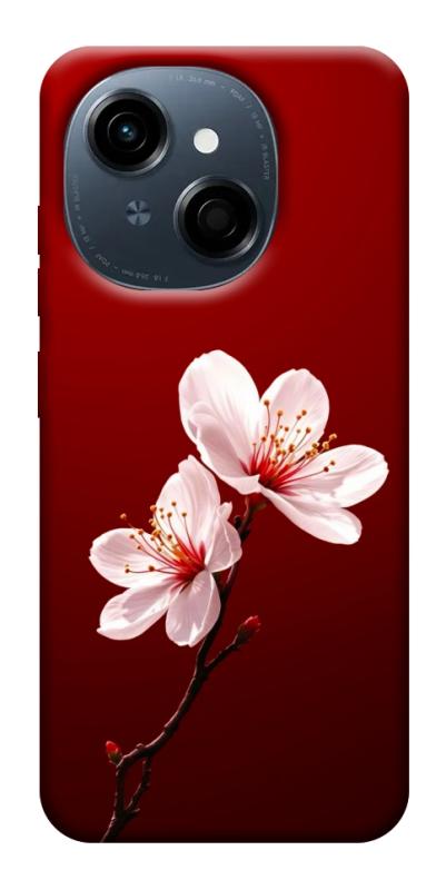 Чехол itsPrint Sakura red для TECNO Spark Go 1, цветы, купить оптом с доставкой