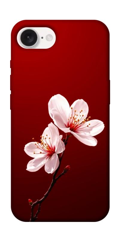 Чехол itsPrint Sakura red для Apple iPhone 16e (6.1"), цветы, купить оптом с доставкой