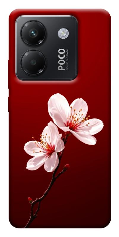 Чехол itsPrint Sakura red для Xiaomi Poco M7 Pro 5G, цветы, купить оптом с доставкой