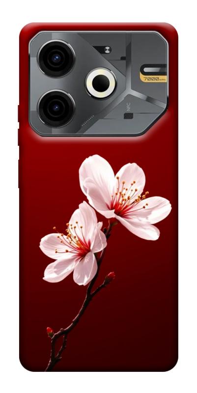 Чехол itsPrint Sakura red для TECNO Pova 6 Neo (LI6), цветы, купить оптом с доставкой