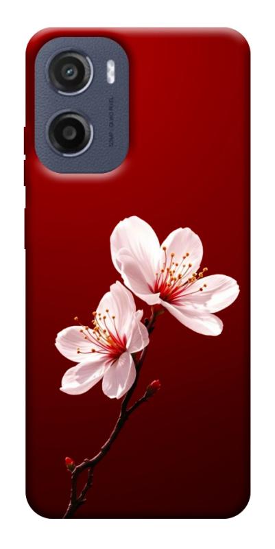 Чехол itsPrint Sakura red для Motorola Moto G05, цветы, купить оптом с доставкой