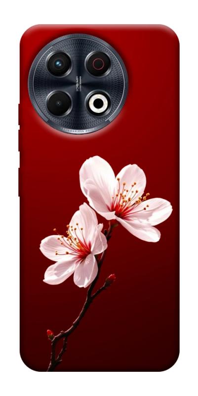 Чехол itsPrint Sakura red для TECNO Spark 30 Pro (KL7), цветы, купить оптом с доставкой