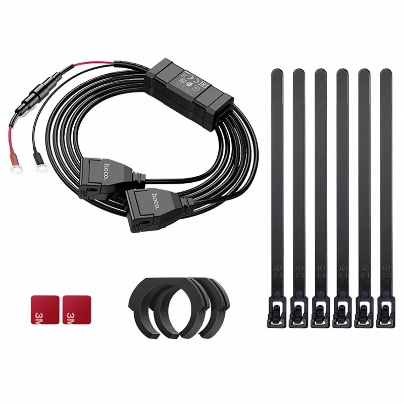 АЗП Hoco Z45A 2.4A для мотоцикла (2USB-A), Black 3, купити оптом з доставкою