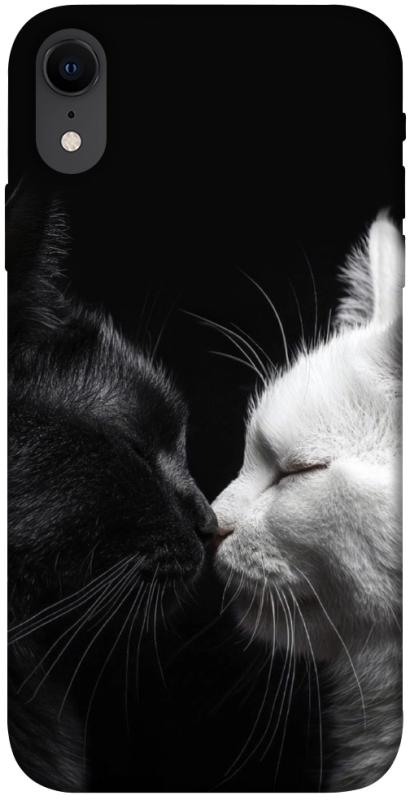 Чехол itsPrint Black and white cats для Apple iPhone XR (6.1"), животные, купить оптом с доставкой
