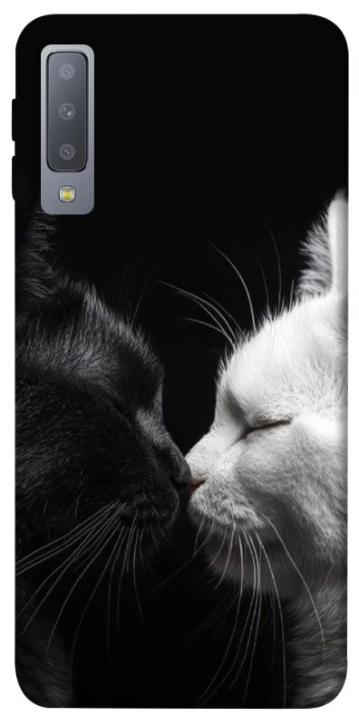 Чехол itsPrint Black and white cats для Samsung A750 Galaxy A7 (2018), животные, купить оптом с доставкой