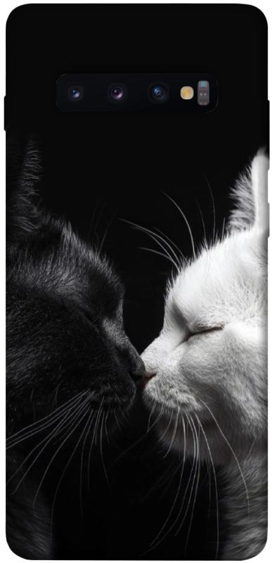 Чехол itsPrint Black and white cats для Samsung Galaxy S10+, животные, купить оптом с доставкой