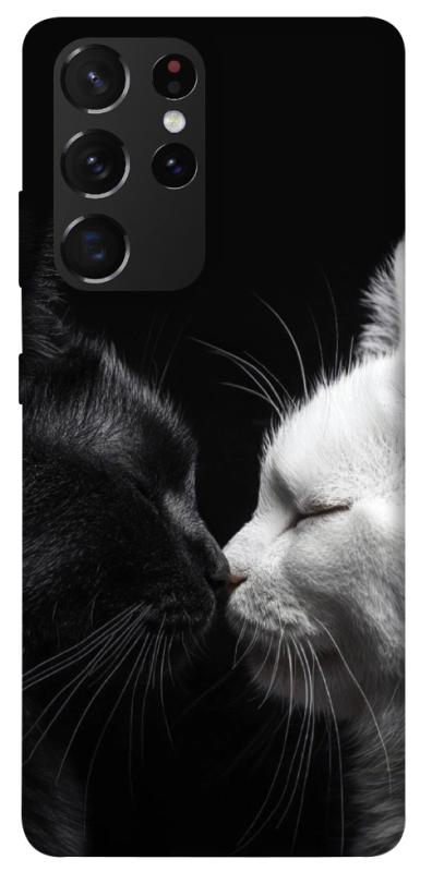 Чехол itsPrint Black and white cats для Samsung Galaxy S21 Ultra, животные, купить оптом с доставкой