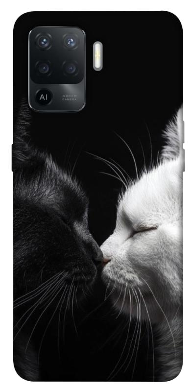 Чехол itsPrint Black and white cats для Oppo Reno 5 Lite, животные, купить оптом с доставкой