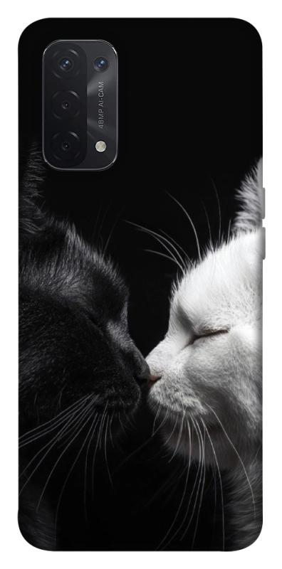 Чохол itsPrint Black and white cats для Oppo A54 4G, тварини, купити оптом з доставкою