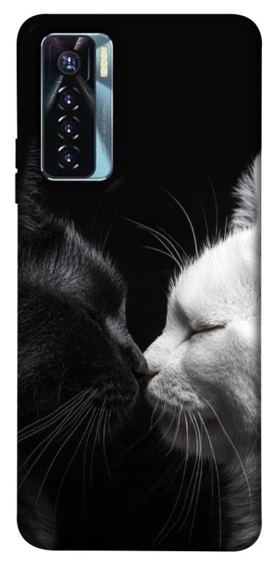 Чехол itsPrint Black and white cats для TECNO Camon 17 Pro, животные, купить оптом с доставкой
