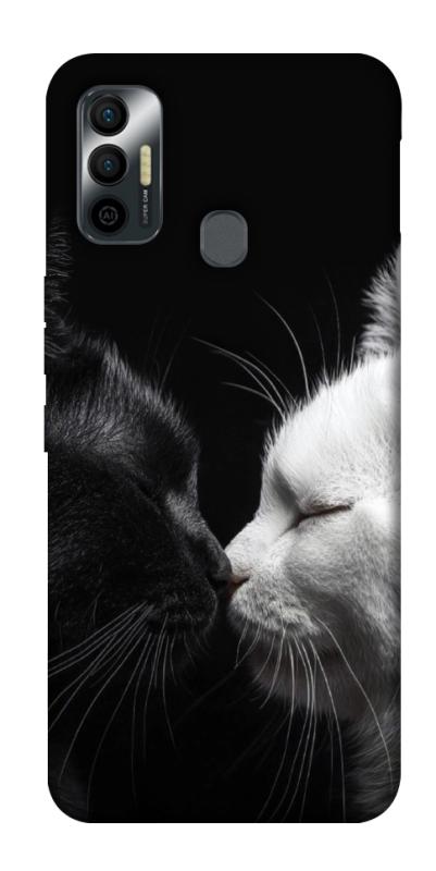 Чехол itsPrint Black and white cats для TECNO Spark 7, животные, купить оптом с доставкой