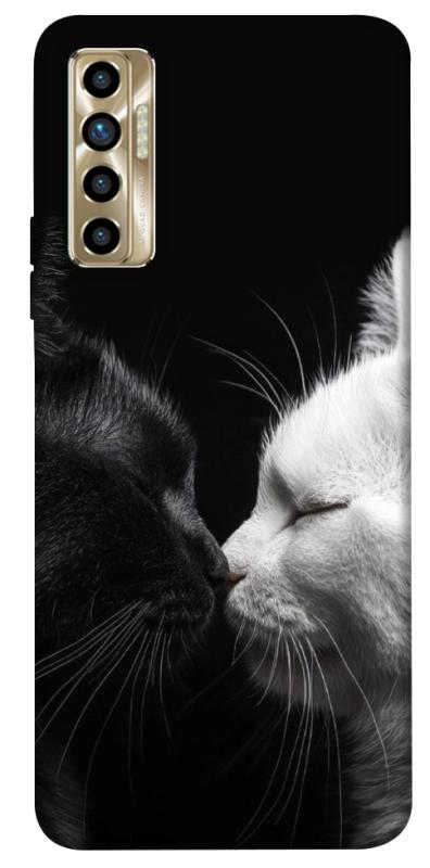 Чехол itsPrint Black and white cats для TECNO Camon 17P, животные, купить оптом с доставкой