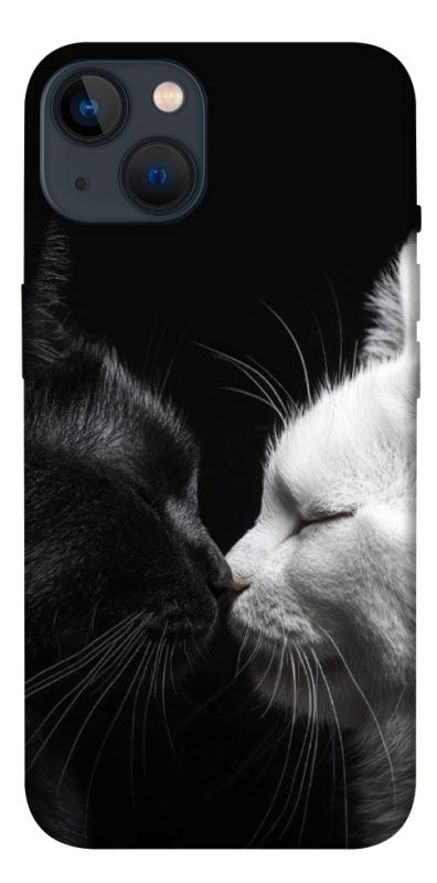 Чехол itsPrint Black and white cats для Apple iPhone 13 (6.1"), животные, купить оптом с доставкой