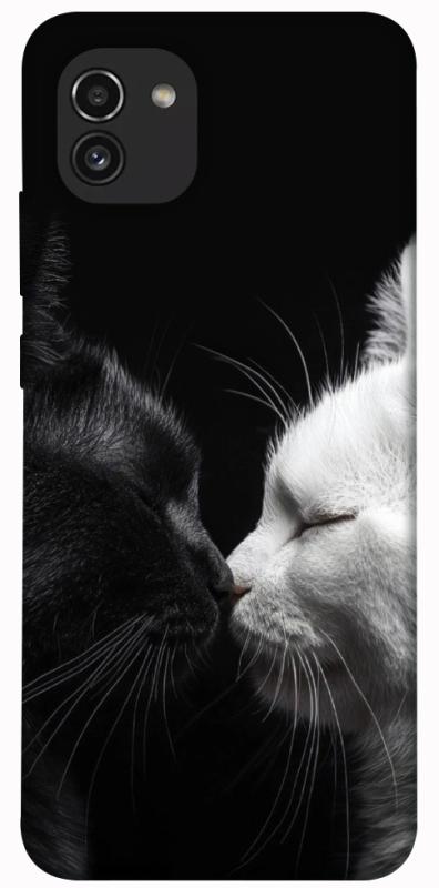 Чохол itsPrint Black and white cats для Samsung Galaxy A03, тварини, купити оптом з доставкою
