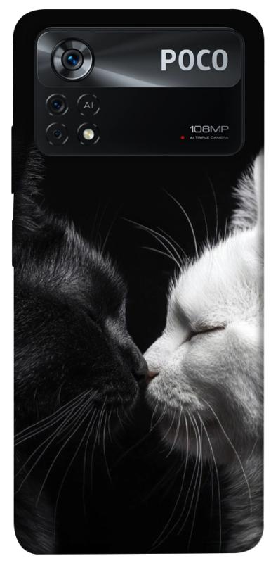 Чехол itsPrint Black and white cats для Xiaomi Poco X4 Pro 5G, животные, купить оптом с доставкой