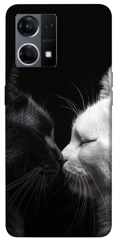 Чехол itsPrint Black and white cats для Oppo Reno 7 4G, животные, купить оптом с доставкой