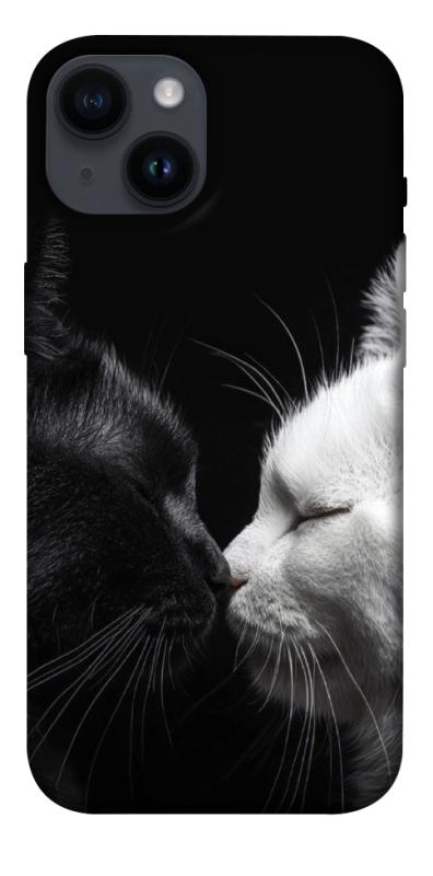 Чехол itsPrint Black and white cats для Apple iPhone 14 (6.1"), животные, купить оптом с доставкой