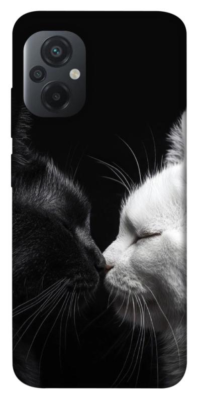 Чехол itsPrint Black and white cats для Xiaomi Poco M5, животные, купить оптом с доставкой