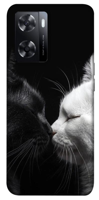 Чехол itsPrint Black and white cats для Oppo A57s, животные, купить оптом с доставкой