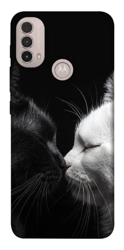 Чехол itsPrint Black and white cats для Motorola Moto E40, животные, купить оптом с доставкой