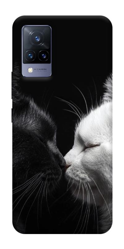 Чохол itsPrint Black and white cats для Vivo V21, тварини, купити оптом з доставкою