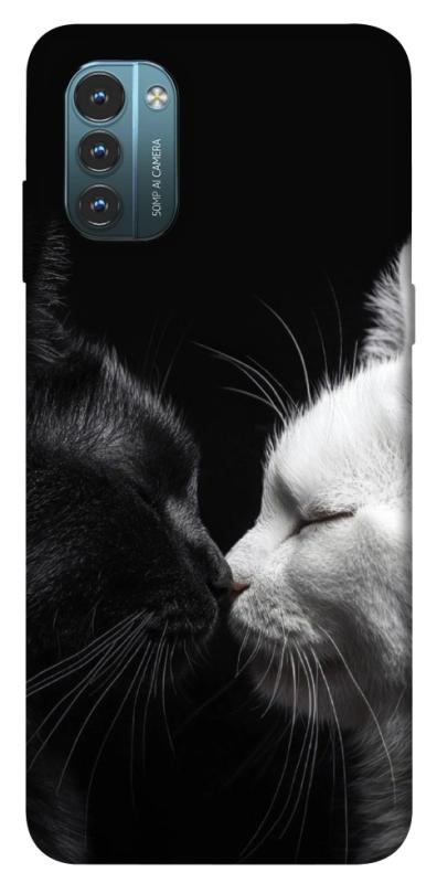 Чехол itsPrint Black and white cats для Nokia G21, животные, купить оптом с доставкой
