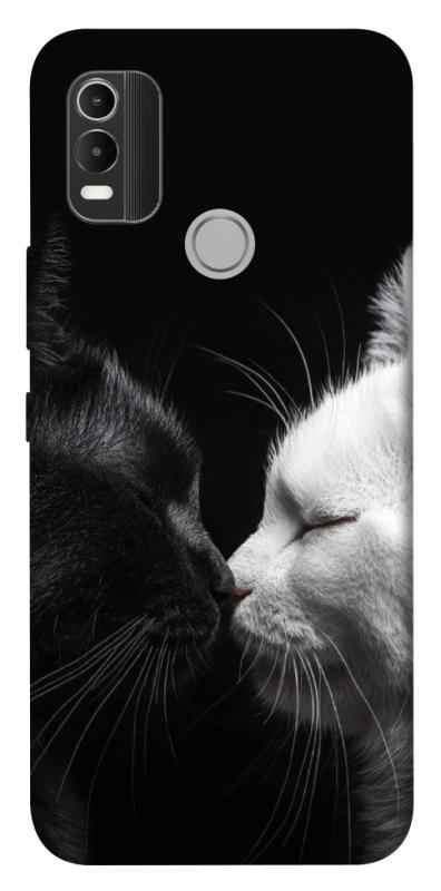 Чехол itsPrint Black and white cats для Nokia C21 Plus, животные, купить оптом с доставкой
