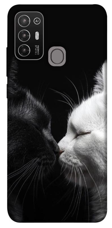 Чехол itsPrint Black and white cats для ZTE Blade A52, животные, купить оптом с доставкой