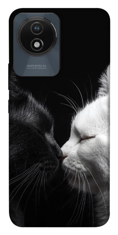 Чехол itsPrint Black and white cats для Vivo Y02, животные, купить оптом с доставкой