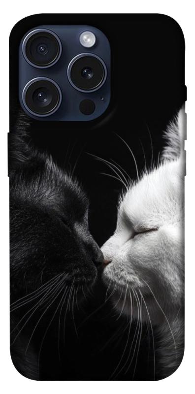Чехол itsPrint Black and white cats для Apple iPhone 15 Pro (6.1"), животные, купить оптом с доставкой