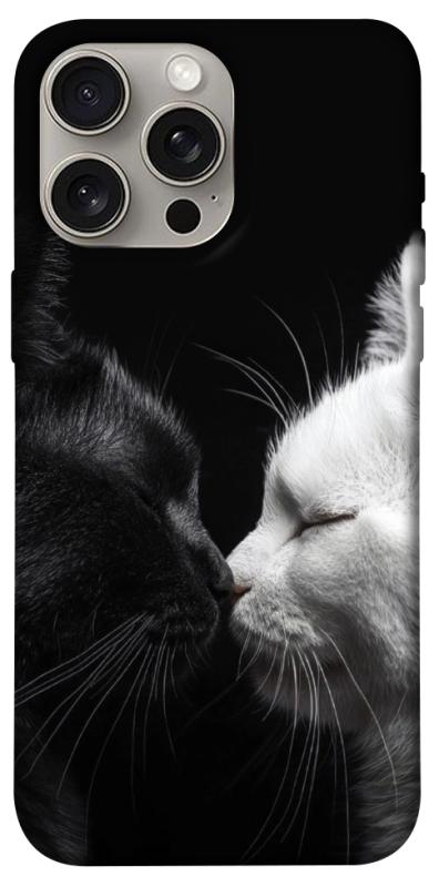 Чехол itsPrint Black and white cats для Apple iPhone 15 Pro Max (6.7"), животные, купить оптом с доставкой