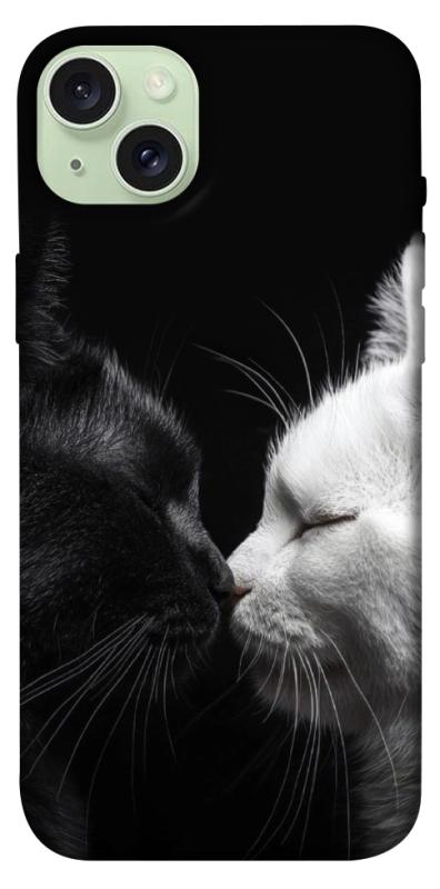 Чехол itsPrint Black and white cats для Apple iPhone 15 Plus (6.7"), животные, купить оптом с доставкой