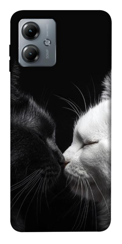 Чехол itsPrint Black and white cats для Motorola Moto G14, животные, купить оптом с доставкой