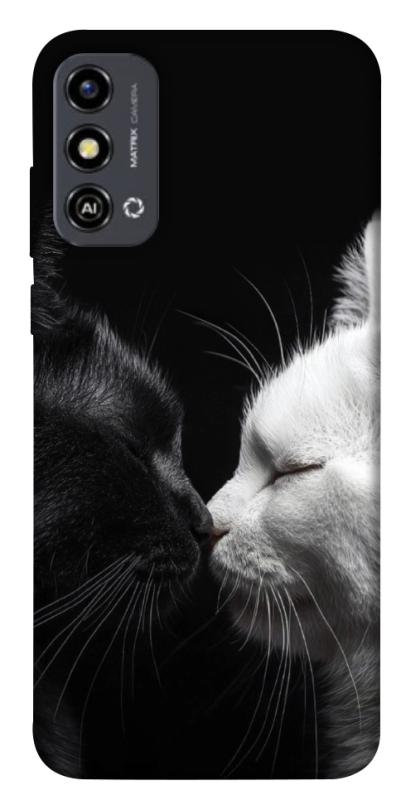 Чехол itsPrint Black and white cats для ZTE Blade A53, животные, купить оптом с доставкой