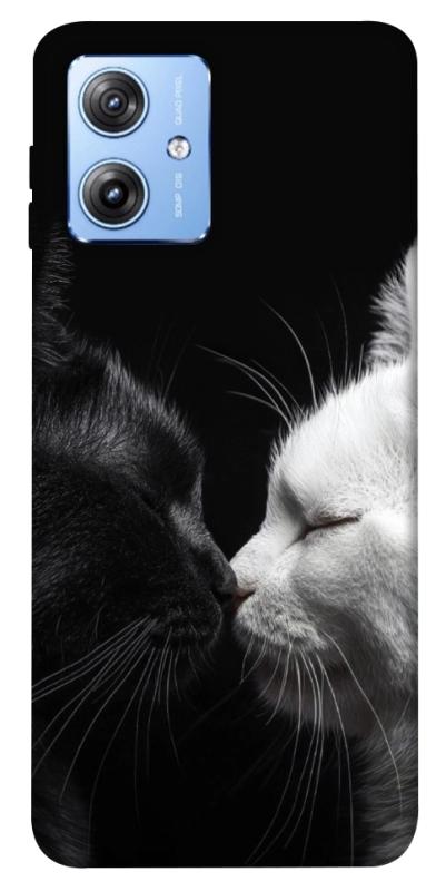 Чохол itsPrint Black and white cats для Motorola Moto G84, тварини, купити оптом з доставкою