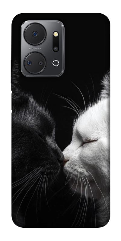 Чехол itsPrint Black and white cats для Huawei Honor X7a, животные, купить оптом с доставкой