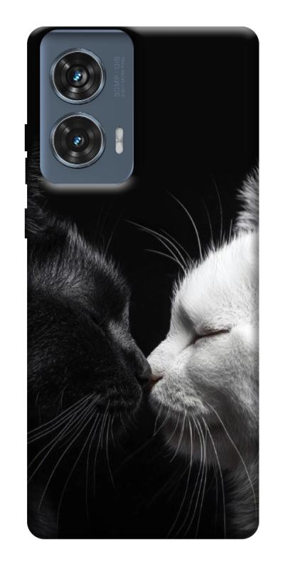 Чохол itsPrint Black and white cats для Motorola Edge 50 Fusion, тварини, купити оптом з доставкою