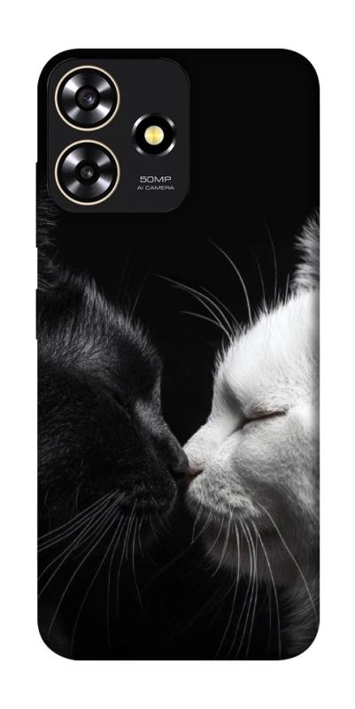 Чехол itsPrint Black and white cats для ZTE Blade A73 4G, животные, купить оптом с доставкой