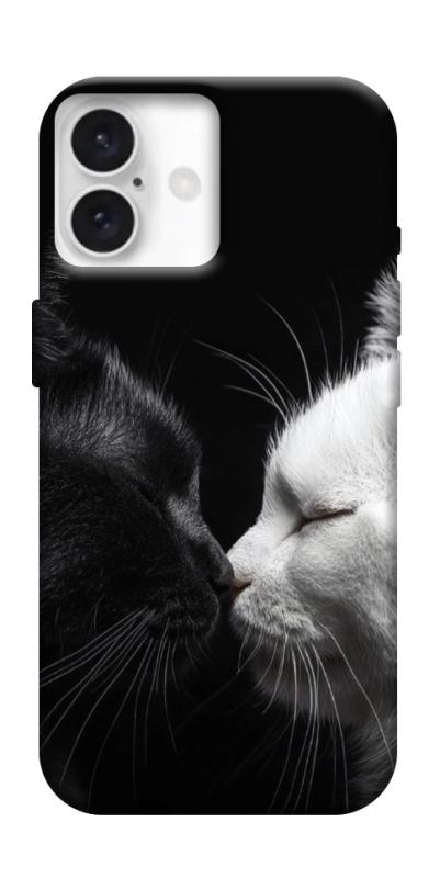 Чехол itsPrint Black and white cats для Apple iPhone 16 Plus (6.7"), животные, купить оптом с доставкой