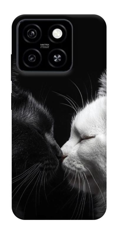 Чехол itsPrint Black and white cats для ZTE Blade A55 4G, животные, купить оптом с доставкой