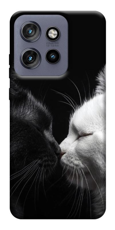Чехол itsPrint Black and white cats для Motorola Edge 50 Neo, животные, купить оптом с доставкой