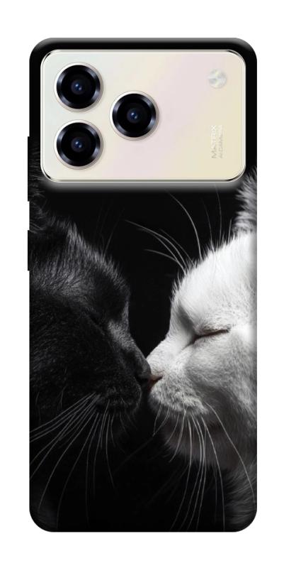 Чехол itsPrint Black and white cats для ZTE Blade A76, животные, купить оптом с доставкой