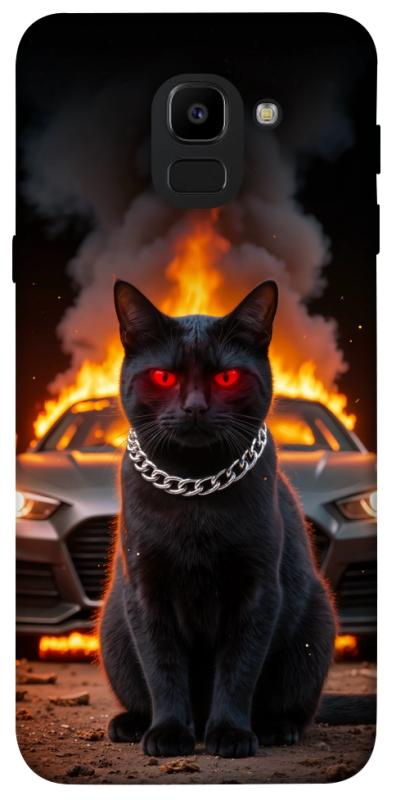 Чехол itsPrint Black trouble для Samsung J600F Galaxy J6 (2018), животные, купить оптом с доставкой