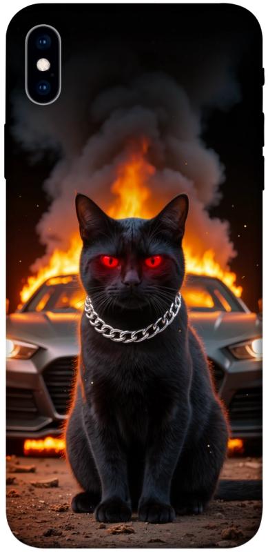 Чехол itsPrint Black trouble для Apple iPhone XS Max (6.5"), животные, купить оптом с доставкой