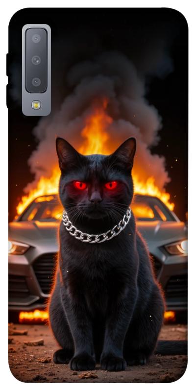 Чехол itsPrint Black trouble для Samsung A750 Galaxy A7 (2018), животные, купить оптом с доставкой