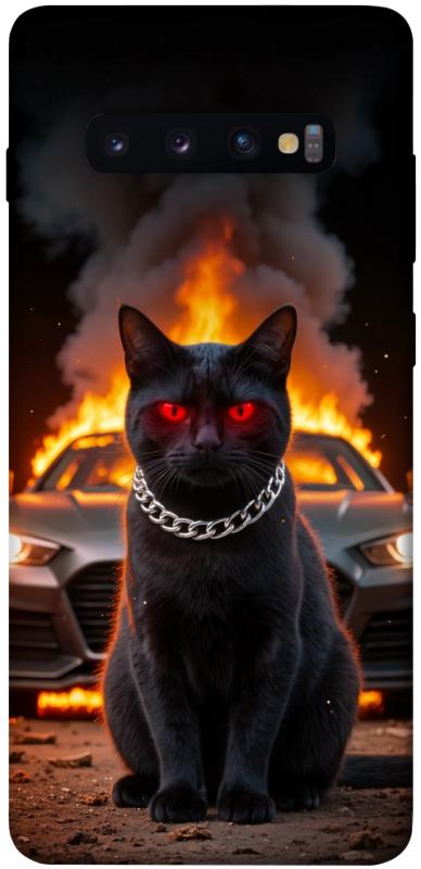 Чехол itsPrint Black trouble для Samsung Galaxy S10+, животные, купить оптом с доставкой